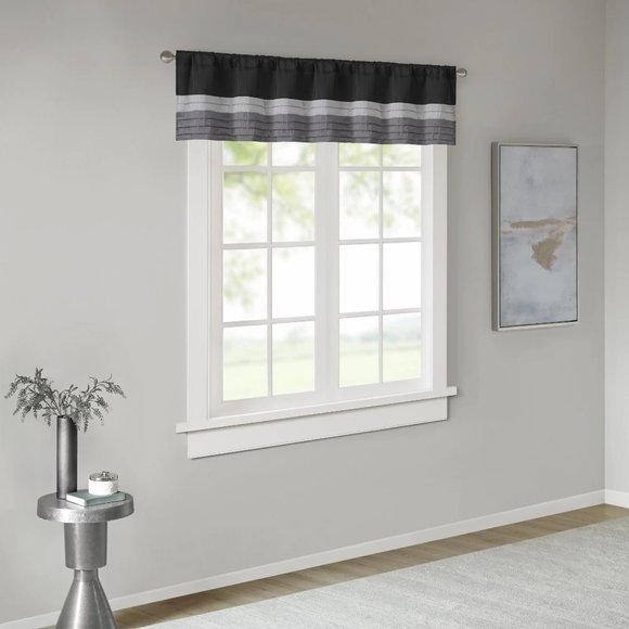 Madison Park Amherst Polyoni Pintuck Window Valance 50(W)" x 18(L)Rod Pocket Top - Picture 1 of 3